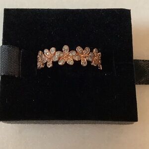 Pandora Dazzling Daisy 14K Rose Gold Floral Ring, Brand New